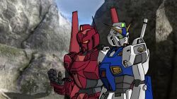 aeug artist_request earth_federation gundam gundam_0080 gundam_alex gundam_battle_operation_2 machinery mecha mecha_focus mobile_suit no_humans robot science_fiction v-fin vernier_thrusters zero_shiki_(gundam) zeta_gundam zeta_gundam_define