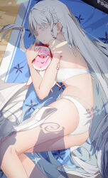 1boy 4girls absurdres animal_ears bare_arms bare_shoulders bikini blue_archive blush braid cat_ears cat_girl closed_eyes closed_mouth doodle_sensei_(blue_archive) flower hair_flower hair_ornament highres hug kikyou_(blue_archive) long_hair lying multiple_girls nagusa_(blue_archive) nagusa_(swimsuit)_(blue_archive) official_alternate_costume official_alternate_hairstyle on_side pale_skin parted_bangs renge_(blue_archive) renge_(swimsuit)_(blue_archive) sensei_(blue_archive) shadow single_braid sleeping smile sweat swimsuit white_bikini white_flower white_hair xie_hong_bai yukari_(blue_archive) yukari_(swimsuit)_(blue_archive)