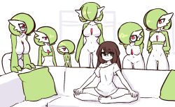 6+girls arm_support arms_behind_back bottomless breasts brown_eyes brown_hair colored_skin couch gardevoir gen_3_pokemon glasses green_hair green_skin harem imminent_gangbang indian_style large_breasts leaning_forward liveactors looking_at_another medium_breasts meme multicolored_skin multiple_girls nintendo on_couch pillow piper_perri_surrounded_(meme) pokemon pokephilia red_eyes sitting small_breasts surrounded tagme thigh_gap two-tone_skin white_skin