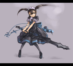 1girl cross dress female_focus letterboxed nellen pantyhose solo swastika sword the_war_of_genesis the_war_of_genesis_iii weapon