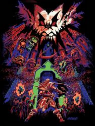 castle castlevania_(series) death_(castlevania) full_moon jeff_zornow konami medusa_head monster moon simon_belmont whip