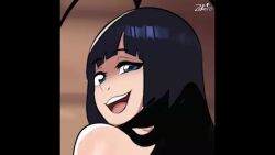 animated antenna_hair ass ass_shake audible_speech black_hair bleach bleach:_sennen_kessen-hen disembodied_hand english_audio english_text giggling giselle_gewelle grabbing_another&#039;s_ass groping huge_ass long_hair looking_at_viewer looking_back naughty_face nishikomiya open_mouth smile sound sound_effects tagme video za_barro
