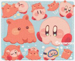 Rule 34 | &gt; &lt;, :d, blue background, blue eyes, blush stickers, border, closed eyes, closed mouth, commentary, diving mask, dot mouth, goggles, highres, kirby, kirby (series), nintendo, no humans, one eye closed, open mouth, outside border, signature, smile, tokkakyou, umbrella octopus, white border, | |