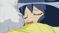 1girl 2000s animated animated_gif anime_screenshot breasts covered_erect_nipples hug katagiri_himeko lowres medium_breasts pani_poni_dash! tachibana_rei
