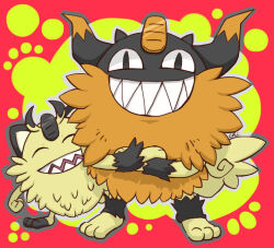 alternate_color animal_hands crossed_arms evolutionary_line galarian_form galarian_meowth gen_8_pokemon grin horns indoors looking_at_viewer nintendo no_humans ocyaco perrserker pokemon pokemon_(creature) sharp_teeth shiny_pokemon smile standing teeth