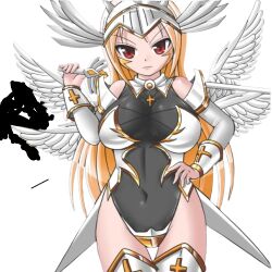 1girl angel breasts depravia depravia-egrigori large_breasts long_hair lowres mikael non-web_source solo