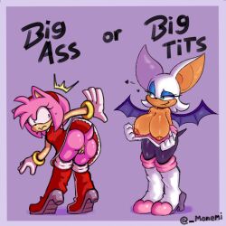 2girls age_difference amy_rose anus ass bare_legs bat_(animal) bat_wings bent_over boots bottomless bracelet breasts breasts_out comparison drees embarrassed eyelashes flashing formal_clothes gloves green_eyes grin hairband heart hedgehog highres jewelry large_breasts legs loli looking_another looking_back medium_hair monemi multiple_girls nervous nipples no_panties paink_fur painted_eyebrows perineum pink_hair pointy_ears presenting presenting_anus presenting_ass pussy rouge_the_bat sega smile smirk sonic_(series) spiked_hair suit sweat sweatdrop tail tight_clothes tight_suit upskirt wavy_mouth wings