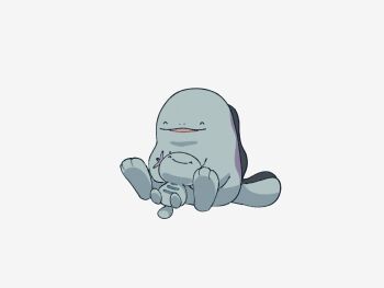 Rule 34 | animal focus, closed eyes, closed mouth, evolutionary line, gen 2 pokemon, nintendo, no humans, open mouth, pokemon, pokemon (creature), pokemon focus, quagsire, simple background, sitting, smile, smprfms, tail, white background, wooper