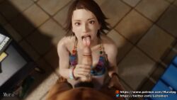 Rule 34 | 1boy, 1girl, 3d, animated, artist name, bikini, blue bikini, blue nails, blue shorts, breasts, brown eyes, brown hair, censored, collarbone, cum, cum in mouth, cum on tongue, denim, denim shorts, ejaculation, feet out of frame, fingernails, from above, handjob, hetero, hirano miharu, indoors, kneeling, long fingernails, looking at viewer, looking up, looping animation, male pubic hair, matching hair/eyes, medium breasts, mosaic censoring, multicolored bikini, mura tpg, nail polish, open mouth, penis, penis close to face, pov, pov crotch, pubic hair, purple bikini, short hair, shorts, solo focus, swimsuit, tagme, teeth, tekken, tekken tag tournament 2, tomboy, tongue, tongue out, upper teeth only, video, waiting for cum, watermark