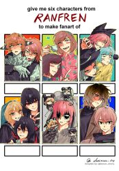 absurdres animal_hat avalona black_serafuku brown_hair cat_hat chaixuxu0705 clown dual_persona english_text facial_mark hat highres hitchhiker_a_(randal&#039;s_friends) hitchhiker_b_(randal&#039;s_friends) kinder_surprised_michael_jr. luther_von_ivory mouse_boy mouse_hat mouse_tail multiple_drawing_challenge nana_(randal&#039;s_friends) nyen_(randal&#039;s_friends) nyon_(randal&#039;s_friends) pink_hair present_day_problem_takeuchi_robert randal&#039;s_friends randal_ivory ratman_3_(randal&#039;s_friends) ratman_4_(randal&#039;s_friends) ratman_5_(randal&#039;s_friends) school_uniform sebastian_de_tomato_smith_chicken_legs serafuku six_fanarts_challenge spider_girl_(randal&#039;s_friends) tail tsukada_satoru whisker_markings