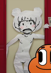1girl aged_down alternate_species animal armpits bad_tag bear blush cartoon_network cyprinid cypriniform darwin_watterson female fg fish flat_chest furry goldfish highres humanoidized loli male navel nipples nude open_mouth paper paper_girl pussy shota smile solo_focus surprised teri_(tawog) teri_(the_amazing_world_of_gumball) the_amazing_world_of_gumball tongue uncensored ursid_humanoid ursine ursine_humanoid 閃光賭博