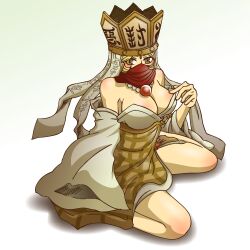 breasts digimon digimon_(creature) hat mask monk sanzomon