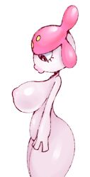 1girl breasts colored_skin exed_eyes gen_3_pokemon medicham nintendo nipples nude pink_skin pokemon pokemon_(creature) thick_thighs thighs