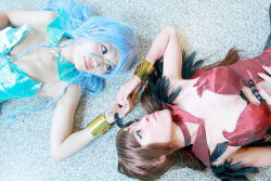 Rule 34 | 2girls, bishoujo senshi sailor moon, cosplay, multiple girls, photo (medium), sailor aluminum seiren, sailor lead crow, source request, yuri