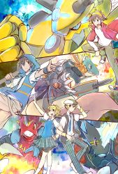 Rule 34 | belt, bootmon, claws, digimon, fladramon, hat, highres, hood, horns, lighdramon, necktie, original, skirt