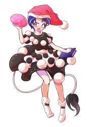 Rule 34 | 1girl, alphes (style), apron, bare arms, blue hair, blush, book, commentary request, dairi, doremy sweet, dream soul, dress, full body, hat, holding, large variant set, legs apart, long tail, nightcap, parody, pom pom (clothes), red hat, short hair, short sleeves, socks, solo, standing, style parody, tachi-e, tail, tapir tail, touhou, transparent background, variant set, waist apron, white apron, white socks