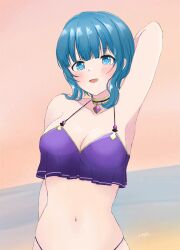 1girl bad_id bad_pixiv_id blue_hair fam_(gakuen_summer)_(grimms_notes) fried_thread grimms_notes grimms_notes_gakuen solo swimsuit