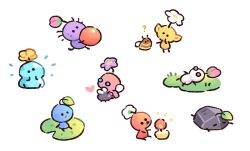 ? animal bee berry black_eyes black_skin blue_eyes blue_pikmin blue_skin bud bug candle closed_eyes colored_skin commentary english_commentary fire flower fly food fruit grass hand_on_own_chin hands_on_own_chin heart holding holding_animal holding_food holding_fruit ice ice_pikmin insect insect_wings leaf lily_pad lying nintendo no_humans no_mouth notice_lines on_back on_stomach outstretched_arms oversized_object pikmin_(creature) pikmin_(series) pink_skin pointy_ears pointy_nose purple_flower purple_pikmin purple_skin red_eyes red_pikmin red_skin rock rock_pikmin short_hair solid_circle_eyes stefscribbles triangle_mouth very_short_hair white_background white_flower white_pikmin white_skin winged_pikmin wings yellow_flower yellow_pikmin yellow_skin