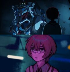 bags_under_eyes bandaid bandaid_on_face bandaid_on_nose blade_runner_(series) blade_runner_2049 depressed gundam highres mecha ontan robot ryan_gosling sad