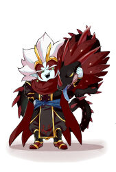 Rule 34 | 2boys, black robe, blue sash, blue skin, blue tongue, buttons, cape, chibi, colored skin, colored tongue, commentary request, d norainu b, dark shenron, demon boy, double-breasted, dragon, dragon ball, dragon ball heroes, earrings, facial mark, fangs, gem, gold trim, green eyes, green gemstone, hand on own hip, headpiece, highres, horns, jewelry, light blush, long hair, looking at another, male focus, mechikabura, multiple boys, no pupils, nose horn, open mouth, potara earrings, red cape, red horns, robe, sash, sharp teeth, sphere earrings, teeth, tendril, tongue, tongue out, white hair, yellow eyes