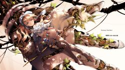 1girl belt blonde_hair bloomers blue_eyes book cloak expressionless fantasy full_body highres holding holding_staff in_palm looking_at_viewer mecha original overgrown ponytail potion robot science_fiction size_difference staff sumi_keiichi thigh_belt thigh_strap underwear white_bloomers