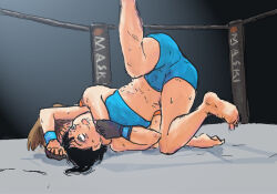 2girls artist_request barefoot catfight multiple_girls ryona tagme