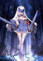 Rule 34 | 1girl, arm at side, black cape, black gloves, blue blindfold, blue boots, blue dress, blue sleeve cuffs, boots, breasts, cape, choco (chocolate shop), closed mouth, collared shrug, covered eyes, dress, expressionless, fairy sword arondight, fate/grand order, fate (series), frilled dress, frills, full body, game cg, gloves, halter dress, halterneck, hand on own hip, large variant set, legs together, long hair, long sleeves, melusine (fate), melusine (second ascension) (fate), official art, short dress, shrug (clothing), side cape, sidelocks, sleeve cuffs, small breasts, solo, standing, thigh gap, thighhighs, third-party source, turtleneck, turtleneck dress, underbust, variant set, white hair, white sleeves, white thighhighs