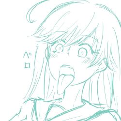 1girl girls_und_panzer isuzu_hana long_tongue noumen tagme tongue