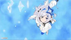 1girl amane_kanata animated blue_thighhighs gloves grey_hair hololive official_art solo tagme thighhighs video virtual_youtuber white_gloves