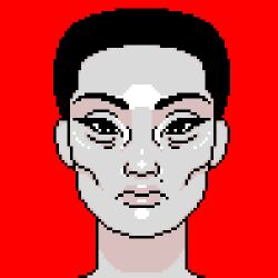 Rule 34 | 1girl, animated, animated gif, bags under eyes, black hair, body horror, borrowed character, closed mouth, dreamscreep, eyeliner, fangs, hair slicked back, horror (theme), lips, looking at viewer, lowres, makeup, mature eyes, mature female, mole, mole above mouth, monster, monster girl, nose, nostrils, open mouth, original, pixel art, red background, sharp teeth, shiny lips, shiny skin, simple background, smile, solo, squinting, teeth, transformation
