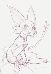 1boy 1girl :3 @_@ animal_collar animal_focus animal_sexualization bestiality blush collar cum cum_in_pussy ejaculation english_text erection espeon fangs forehead_jewel forked_tail full_body gen_2_pokemon grey_background greyscale happy highres kekitopu monochrome nintendo open_mouth pawpads penis pokemon pokemon_(creature) pussy raised_eyebrows saliva simple_background sketch smile solo_focus tail testicles tongue tongue_out