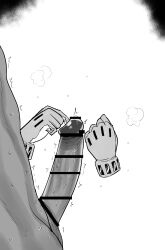 Rule 34 | 1boy, 1girl, absurdres, bar censor, boku no hero academia, censored, glansjob, gloves, greyscale, hagakure toru, highres, invisible, kaiman garupan, monochrome, naked gloves, paizuri, penis, solo focus, stream, sweat