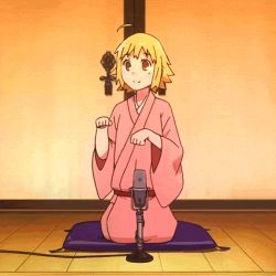 animated animated_gif blonde_hair haroukitei_kigurumi joshiraku lowres
