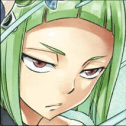 1girl closed_mouth cover cover_page eden&#039;s_zero green_hair hair_ornament kleene_(eden&#039;s_zero) lowres manga_cover mashima_hiro non-web_source official_art portrait red_eyes short_hair solo