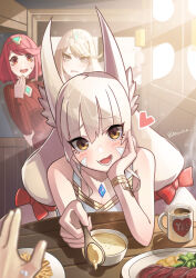 3girls alternate_costume hey_cre highres multiple_girls mythra_(xenoblade) nia_(blade)_(xenoblade) nia_(xenoblade) pyra_(xenoblade) xenoblade_chronicles_(series) xenoblade_chronicles_2
