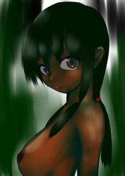 1girl black_hair dark_skin highres keiohsawa nude original tribal