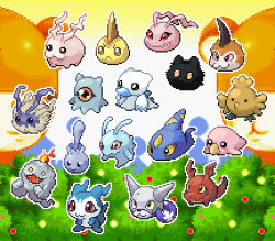 6+others botamon caprimon chibimon digimon fire gigimon hiyarimon horns ketomon koromon kuramon lowres mokumon moonmon multiple_others nyokimon pitchmon pururumon sakumon smoke tail tokomon torikaraballmon tunomon wings