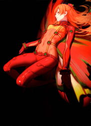 1girl absurdres ask_(askzy) closed_eyes closed_mouth gloves highres long_hair lying neon_genesis_evangelion on_back orange_hair red_gloves souryuu_asuka_langley tight_clothes