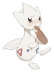 blush brown_eyes cum cum_in_mouth disembodied_penis erection feet fellatio full_body gen_2_pokemon nintendo no_humans oral penis pokemon pokemon_(creature) pokemon_gsc solo sweat tears togetic veins veiny_penis wings youjo_modoki