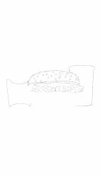 1other animated asobizukuri audible_speech bread bread_bun burger cooking cooking_oil cup deep_fryer deep_frying disposable_cup drinking_straw food food_focus french_fries grill grilling highres holding holding_food japanese_audio lettuce mcdonald&#039;s meat official_art sesame_seeds sound video