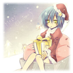 Rule 34 | 1girl, ark kan, blacksmith (ragnarok online), box, christmas, commentary request, dress, feet out of frame, fur-trimmed headwear, fur trim, gift, gift box, hair ornament, hat, looking at viewer, lowres, merry christmas, open mouth, poring, pullcart, ragnarok online, red dress, red hat, santa costume, santa dress, santa hat, short hair, slime (creature), snow, snowing, snowman, solo, star (symbol), star hair ornament, yellow eyes