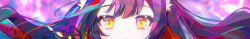 1girl absurdres animal_ear_fluff animal_ears blue_archive fox_ears fox_girl hair_between_eyes hair_ribbon highres kevin_(reillymark1) long_hair long_image looking_at_viewer multicolored_hair red_ribbon ribbon sidelocks wakamo_(blue_archive) wide_image yellow_eyes