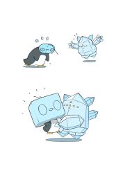 Rule 34 | animal focus, bird, eiscue, eiscue (ice), eiscue (noice), gen 3 pokemon, gen 8 pokemon, hug, ice, igwjgsarifbfo9u, legendary pokemon, melting, nintendo, no humans, penguin, pokemon, pokemon (creature), pokemon focus, regice, simple background, smile, sweat, sweatdrop, white background