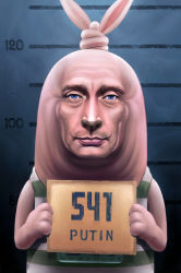 1boy holding holding_sign male_focus mugshot name_connection no_humans parody politician putin_(usavich) real_life russia sakkan sign solo usavich vladimir_putin what