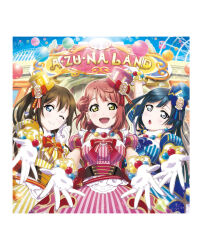 3girls artbook azuna_(love_live!) balloon black_hair blue_dress blue_eyes blue_hat blunt_bangs bow braid brown_hair dream_land!_dream_world! dress earrings gloves grey_eyes hair_bun hat highres jewelry long_hair looking_at_viewer love_live! love_live!_nijigasaki_high_school_idol_club medium_hair mini_hat multiple_girls non-web_source official_art one_eye_closed one_side_up open_mouth osaka_shizuku pink_dress pink_hair pink_hat single_side_bun smile swept_bangs top_hat uehara_ayumu white_gloves yellow_dress yellow_eyes yellow_hat yuki_setsuna