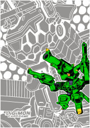 appmon digimon digimon_(creature) digimon_card_game elle_loves_hugs gun gundramon handgun jumping no_eyes revolver robot shotmon weapon yellow_eyes