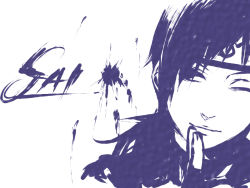 kazari_tayu monochrome naruto_(series) naruto_shippuuden sai sketch wink