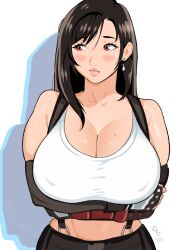 1girl breasts final_fantasy final_fantasy_vii huge_breasts long_hair solo tifa_lockhart