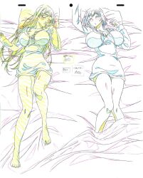 Rule 34 | 2girls, ayane shirakawa, highres, kotone shirakawa, multiple girls, official art, overflow (anime), sketch