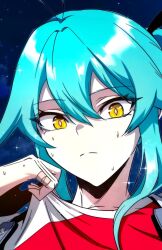 1girl academy_sashimi_sword_master blue_archive faceless faceless_female mirror nibelung_abel yellow_eyes